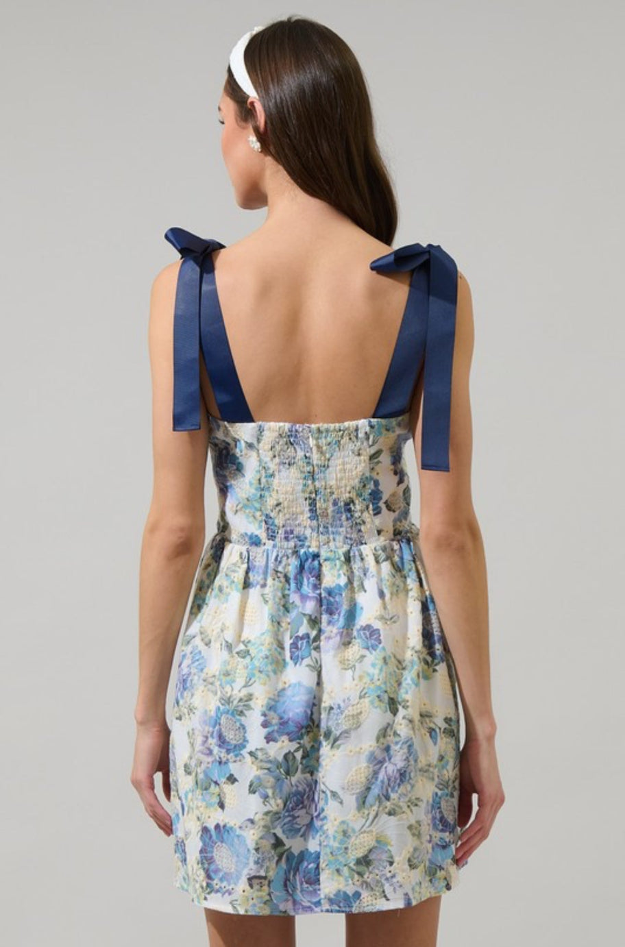 Cecily bow strap mini dress, side view