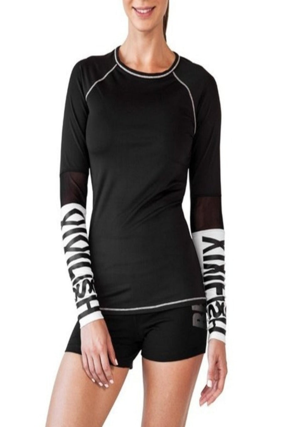 Black long-sleeve athletic performance top