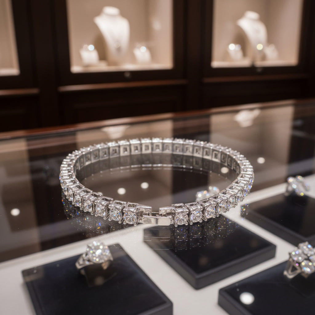 Silver tennis bracelet