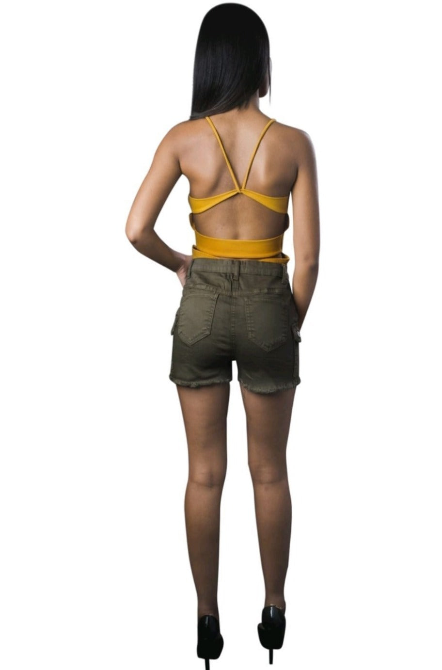 Mustard bodysuit, alternate view