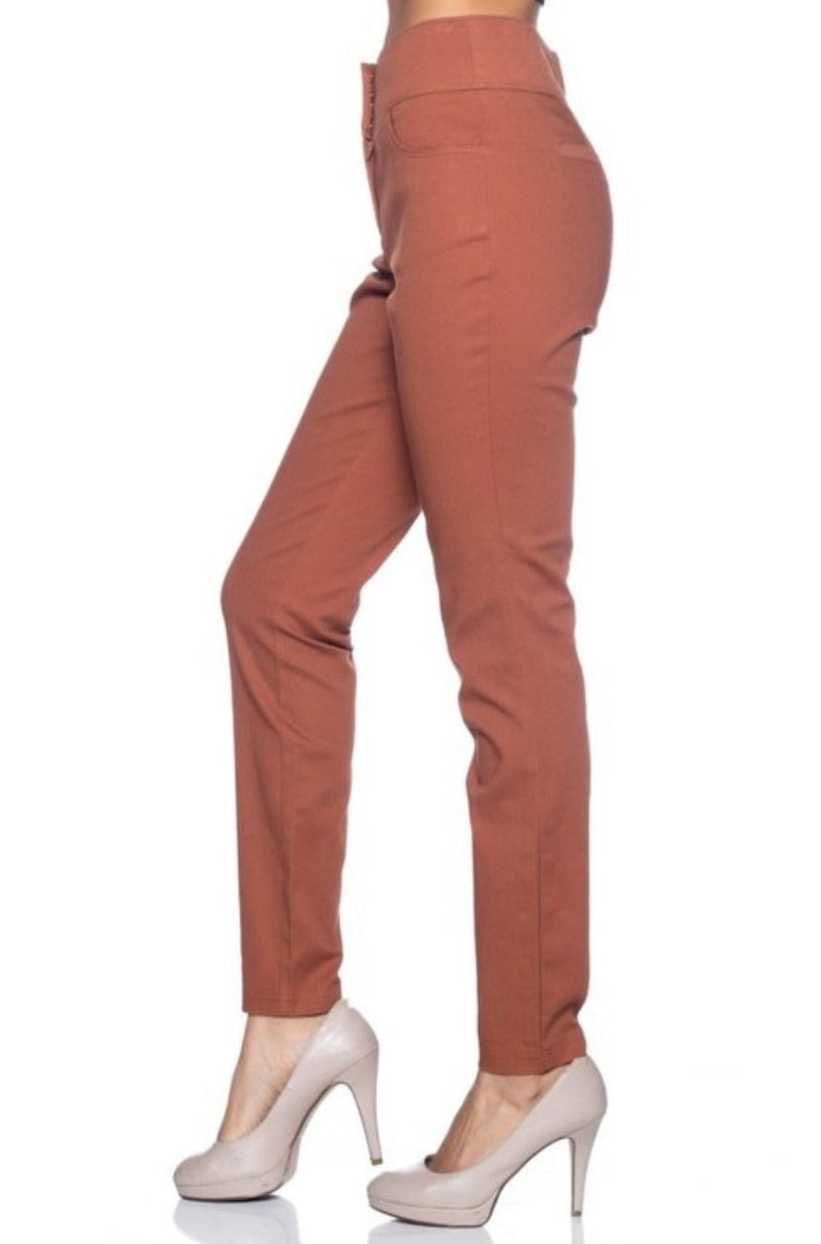 Brick red trousers, alternate view