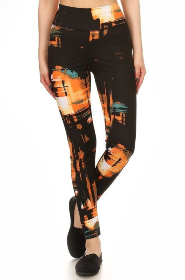 Abstract Contouring Workout Leggings