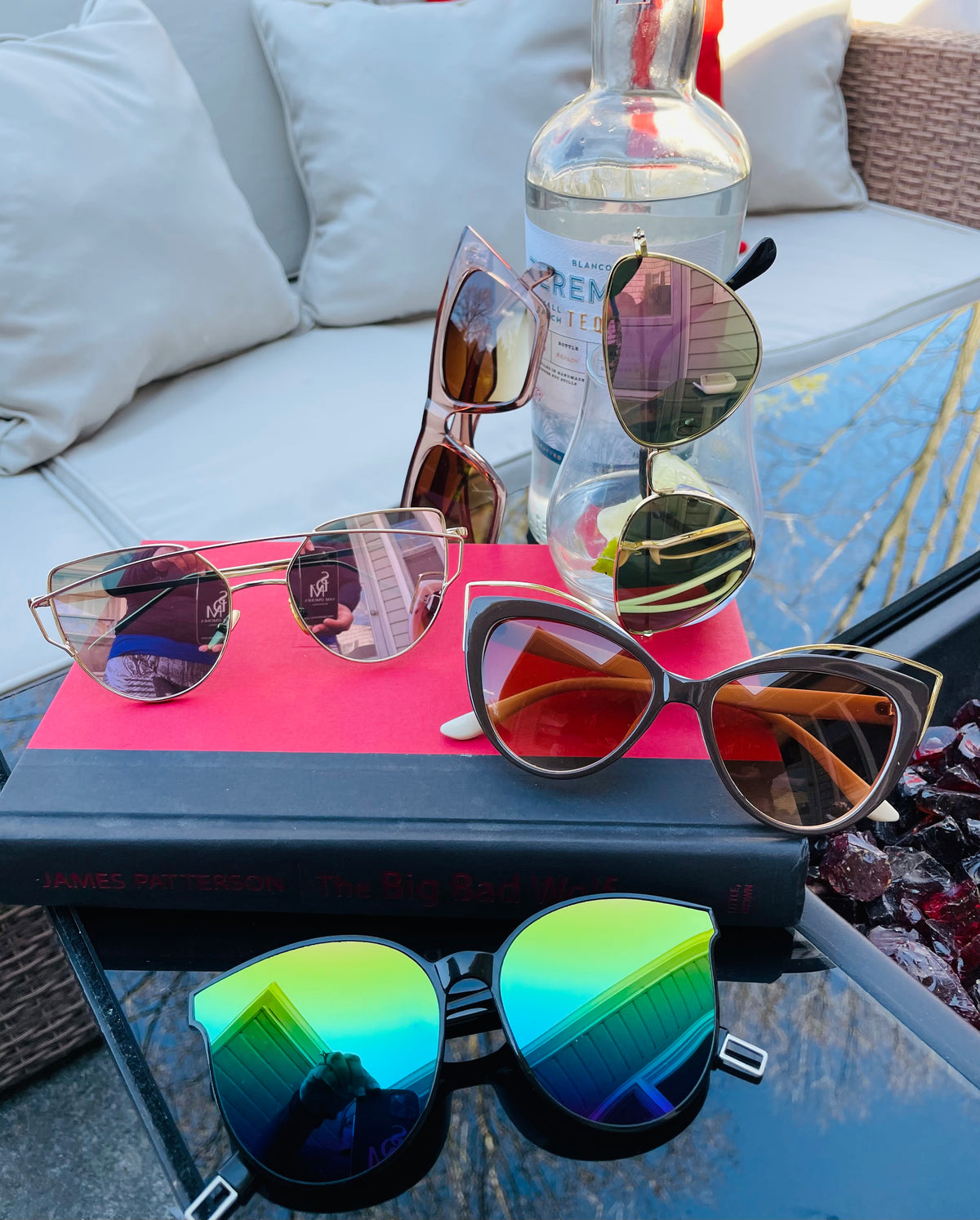 Retro cat eye sunglasses, alternate view