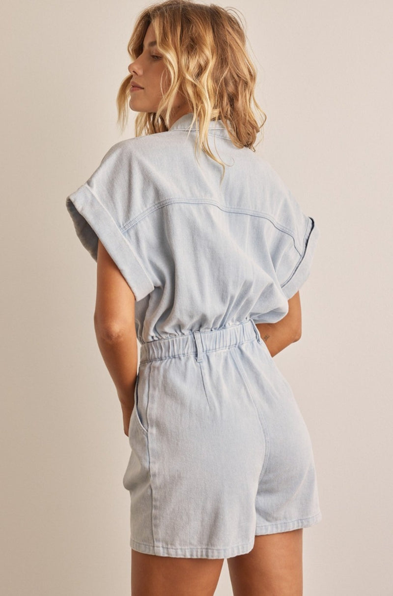 April Denim Romper