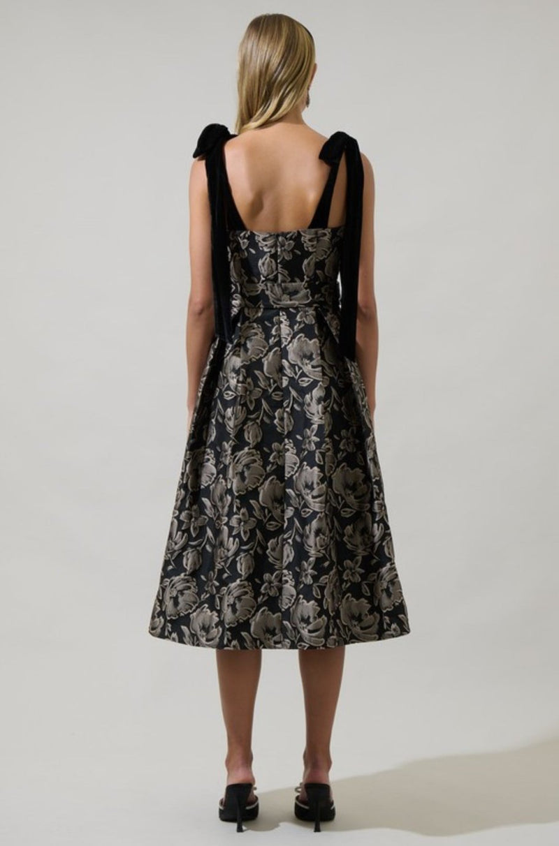 Cassie Jacquard Floral Dress