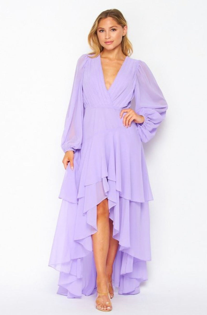 Charley Long Sleeve Lavender Dress