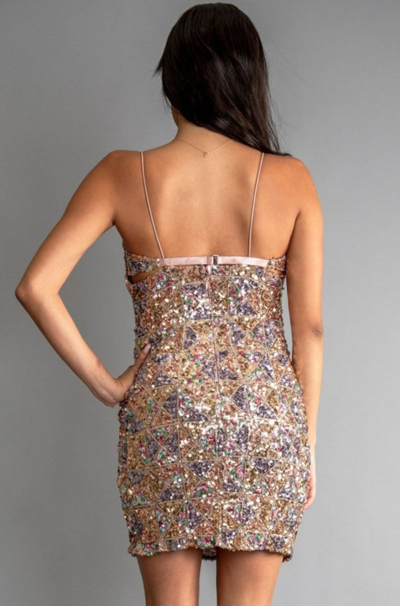 Kreed Bow Sequin Mini Dress