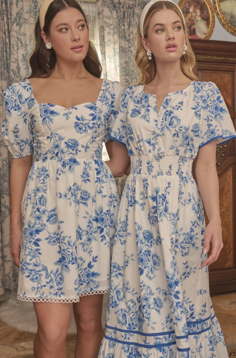 Thea floral dress, open back with smocked panel