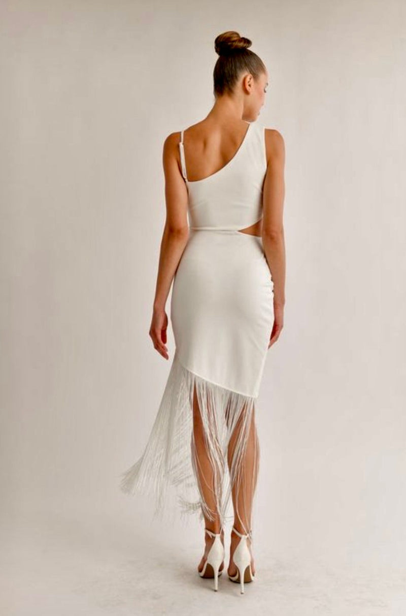 Gramercy White Fringe Dress