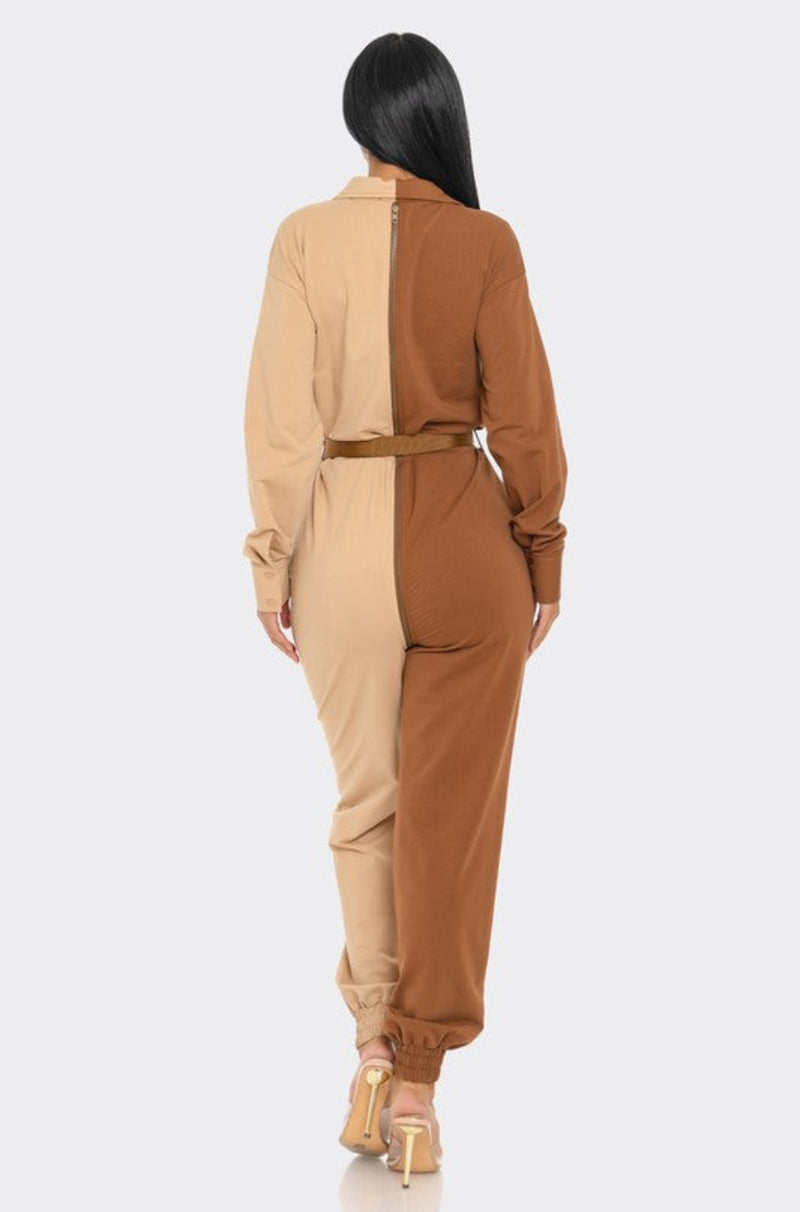 Kendra Aviation Dual-Tone Cargo Jumpsuit