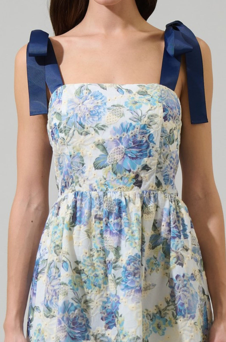 Cecily bow strap mini dress, full length view