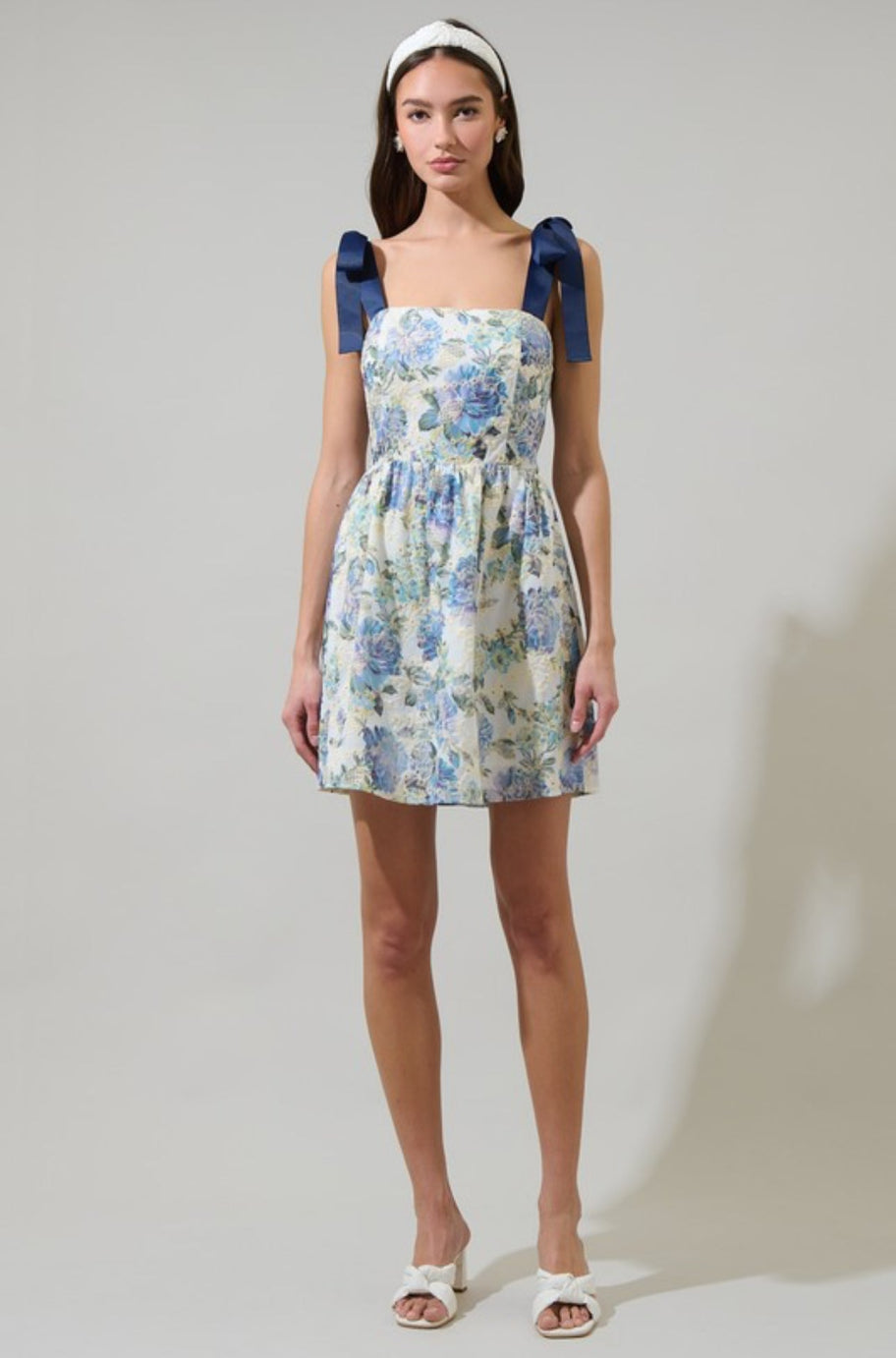Close-up of the eyelet fabric on the Cecily mini dress