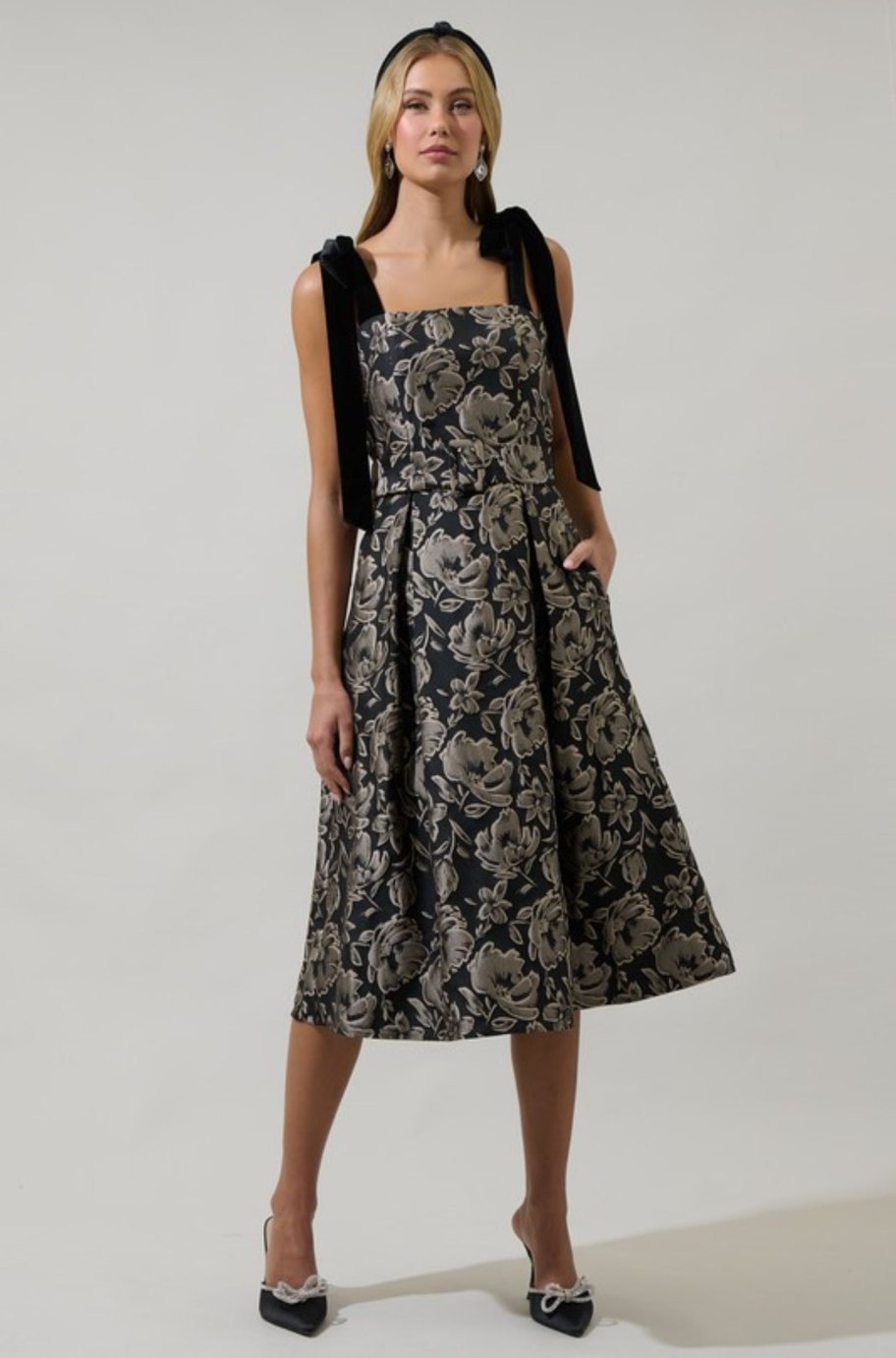 Cassie Jacquard Floral Dress