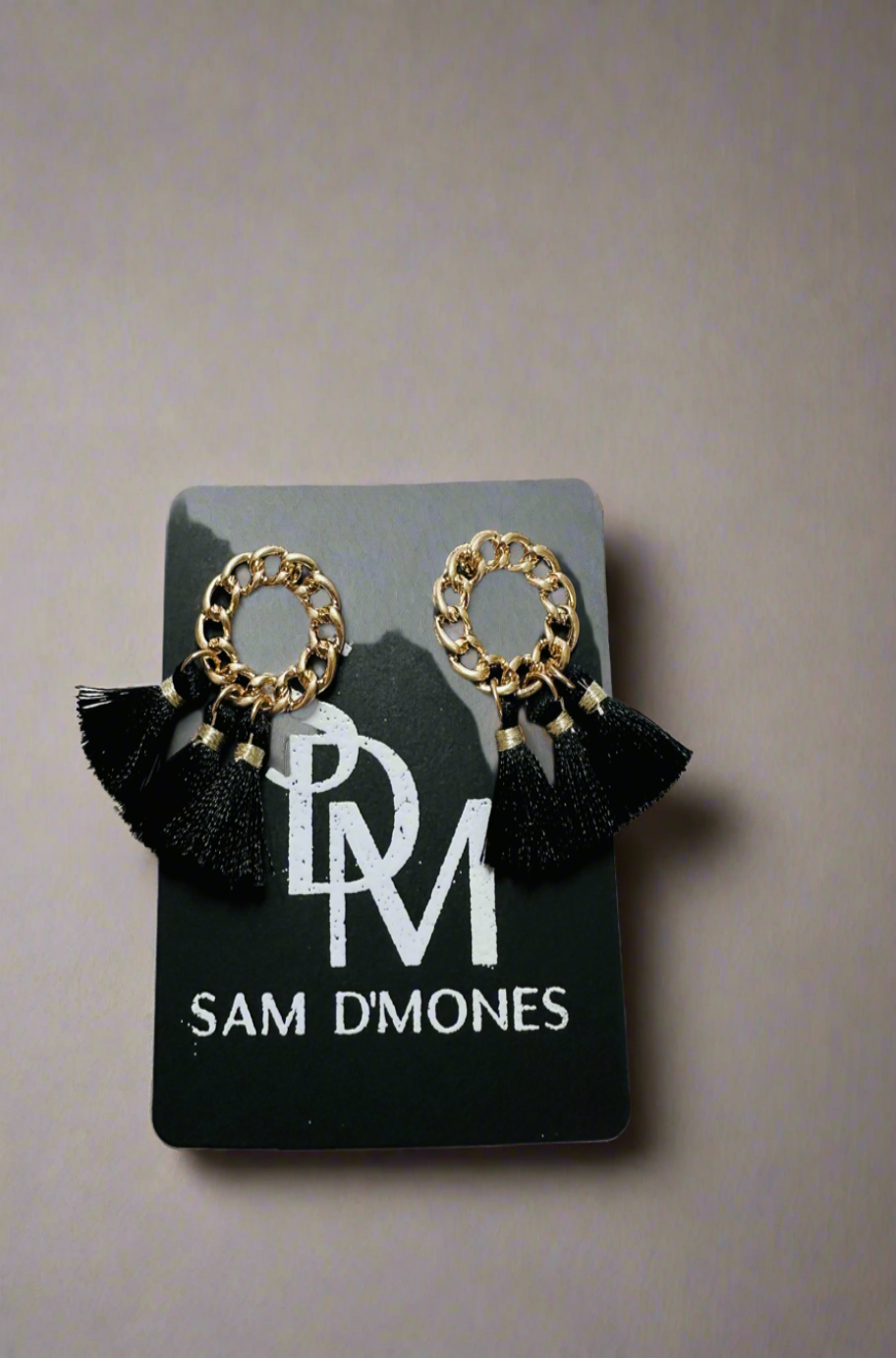 Chain tassel earrings, alternate view