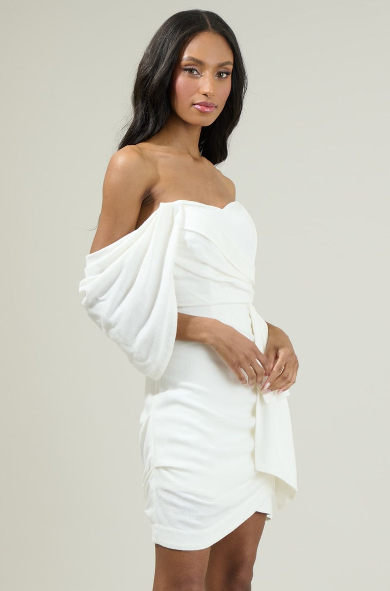 white pleated dress, white dress, white party dress, white midi dress