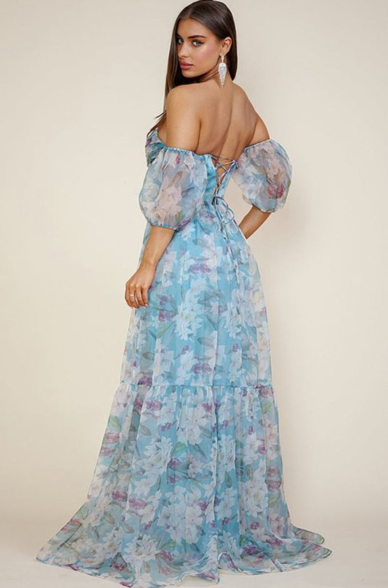 Enchanted Blue Floral Dress