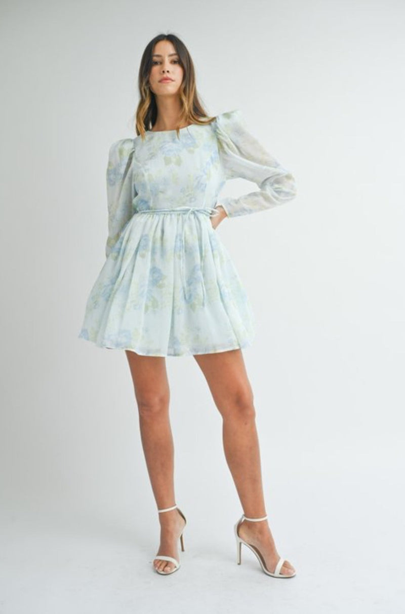Milly Floral Blue Dress - SAM D'MONES Milly Floral Blue Dress - SAM D'MONES