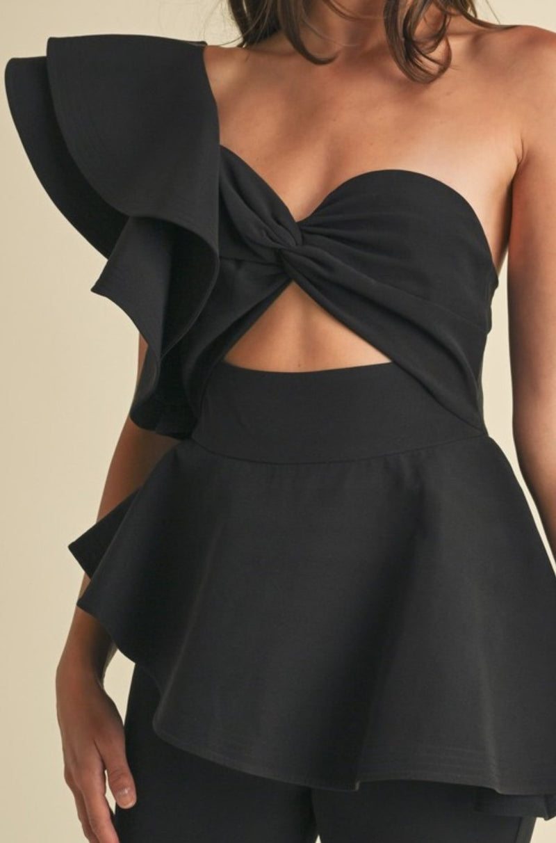 Ciara Black One Shoulder Jumpsuit