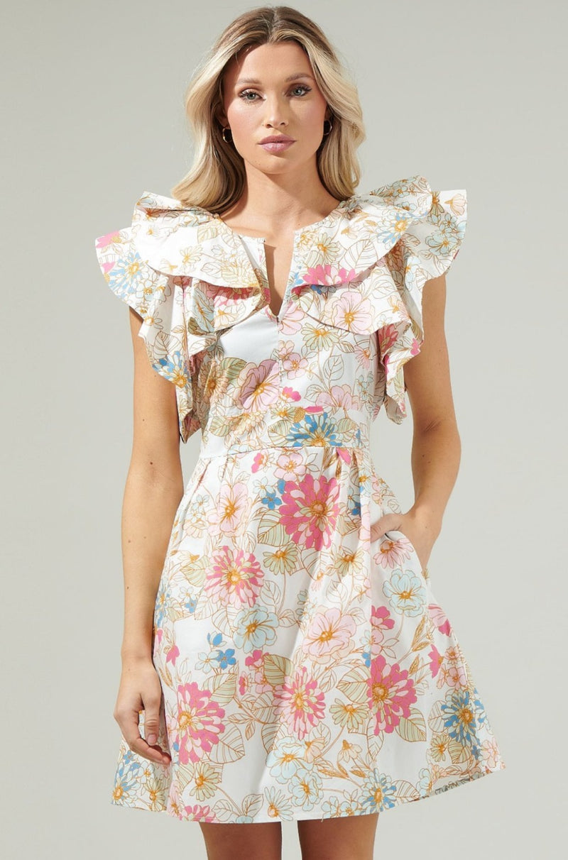 Riley Floral Ruffle Dress
