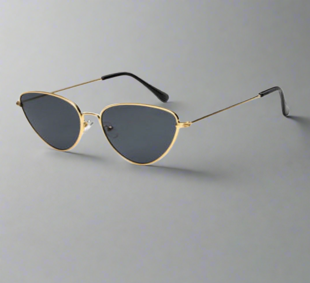 Gold frame cat eye aviator sunglasses