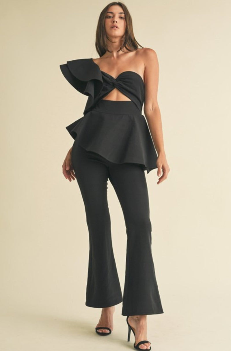 Ciara Black One Shoulder Jumpsuit