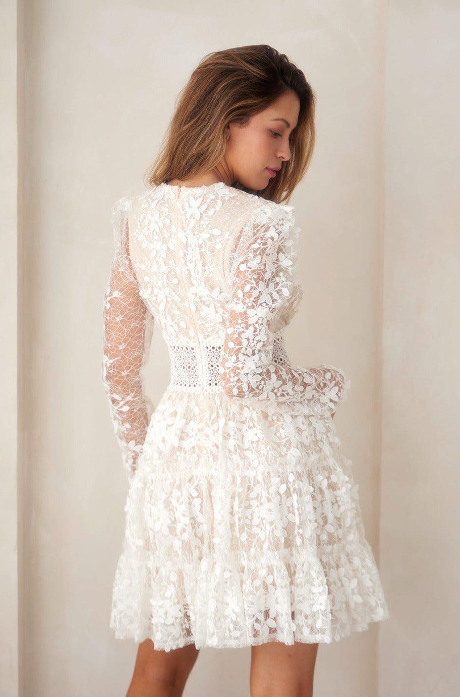 White lace dress, alternate view