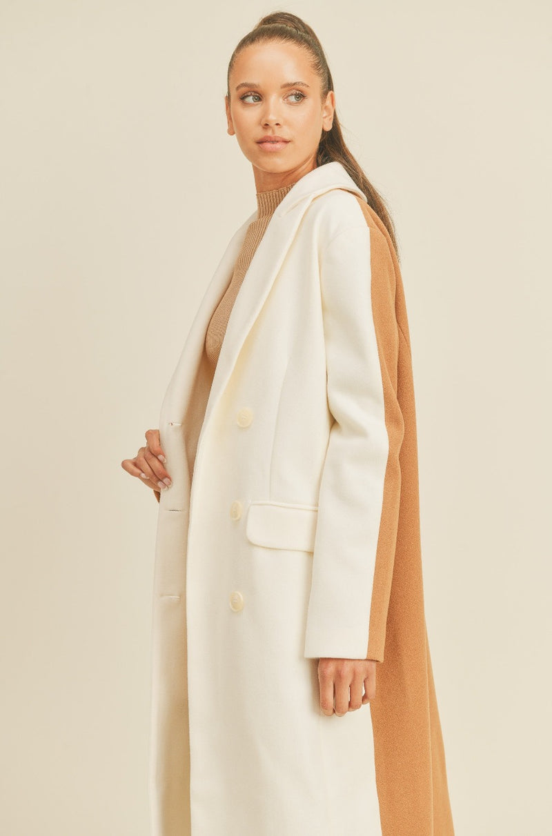 Karlie Long Color Block Coat