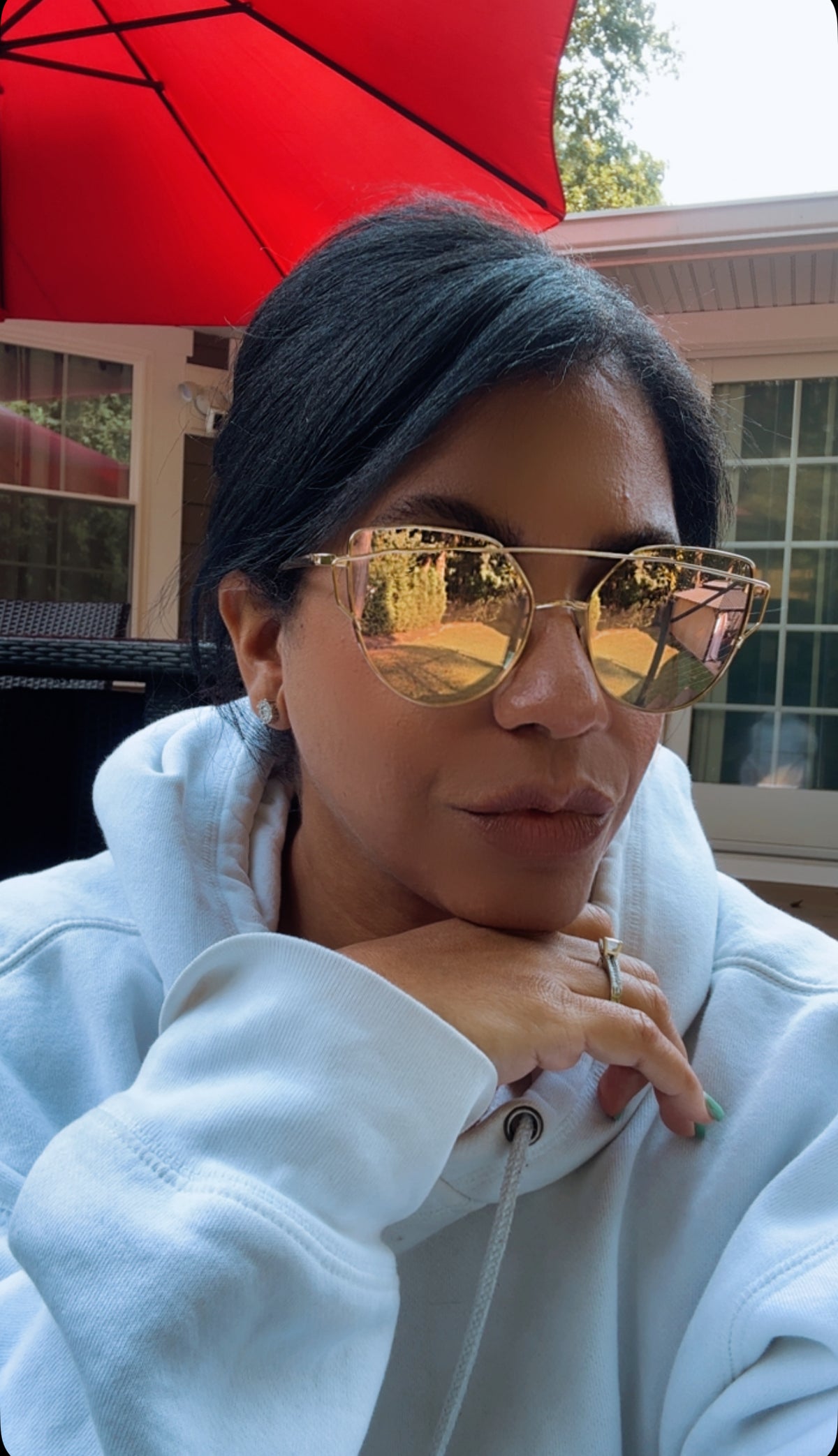 Metal crossbar sunglasses, alternate view