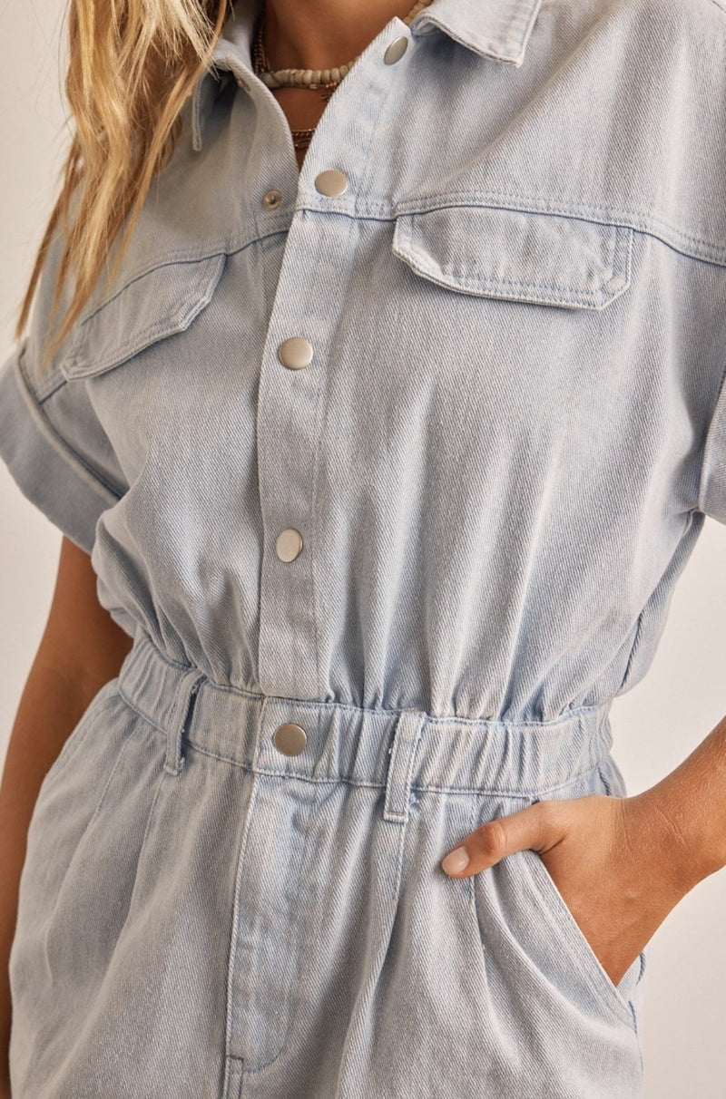 April Denim Romper