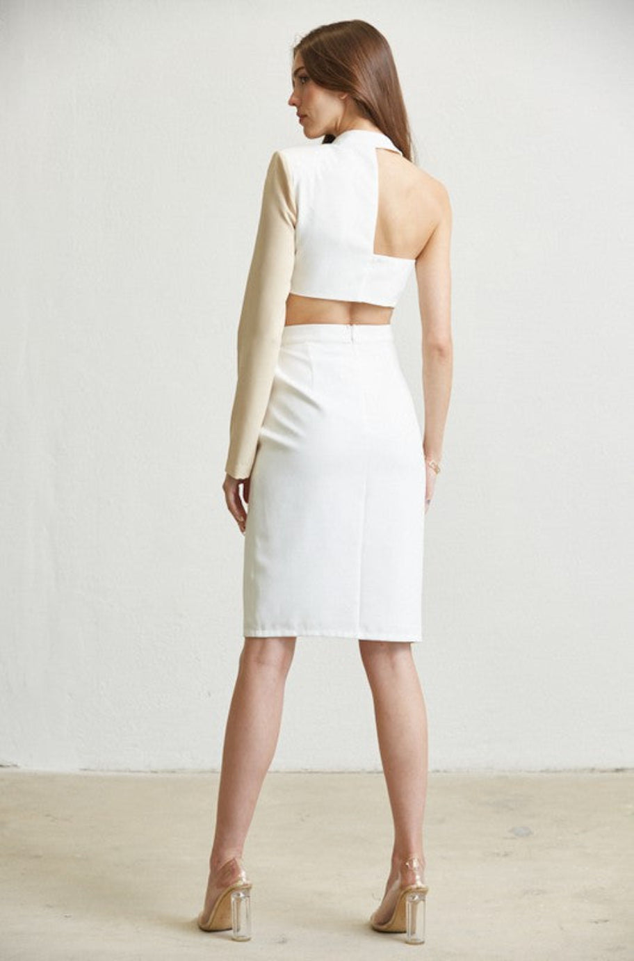 Ethereal Edge top and skirt set, side view