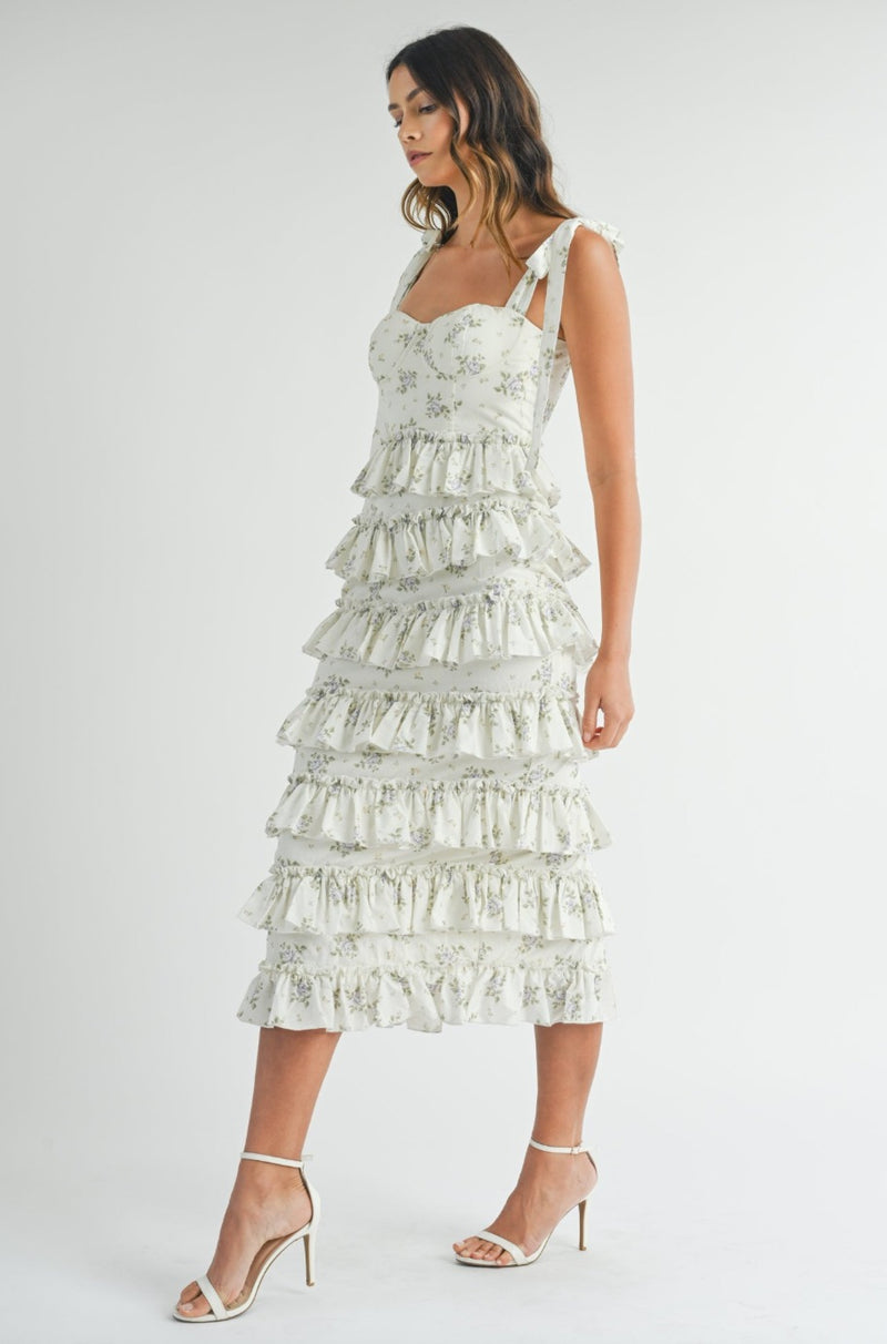 Estelle Ruffled Midi Dress