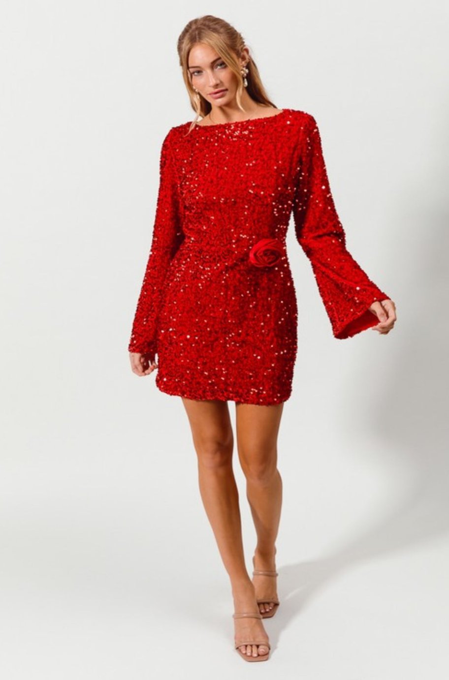 ladies red sequin dress Cerene Corset Mini - - XS - Fashion Sequin Fabric Color Britannia Red Sequin Dress -