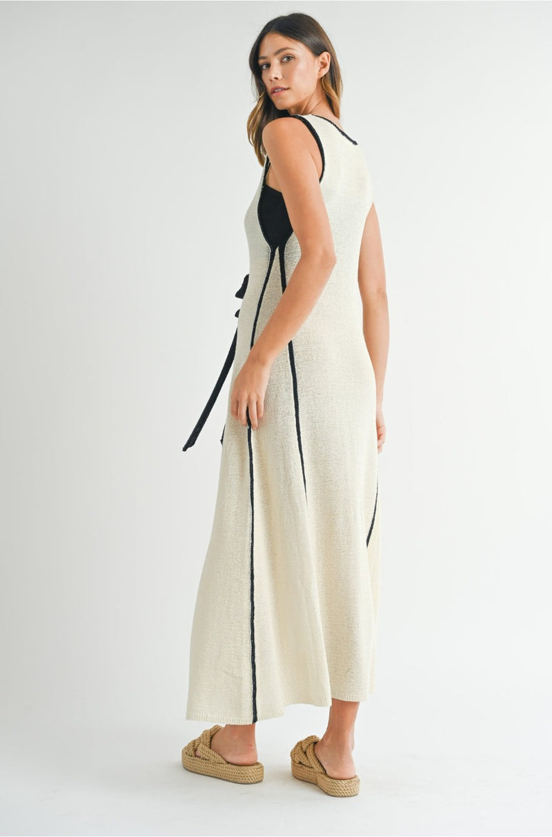Cream Sleeveless Maxi Dress - SAM D'MONES Cream Sleeveless Maxi Dress - SAM D'MONES