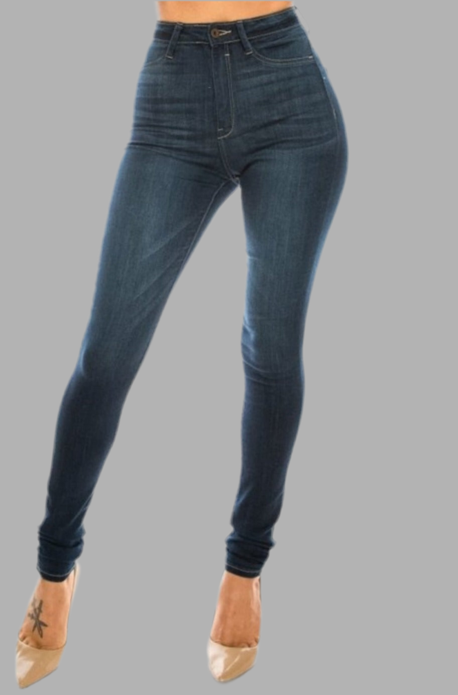 Medium blue stretch jeans