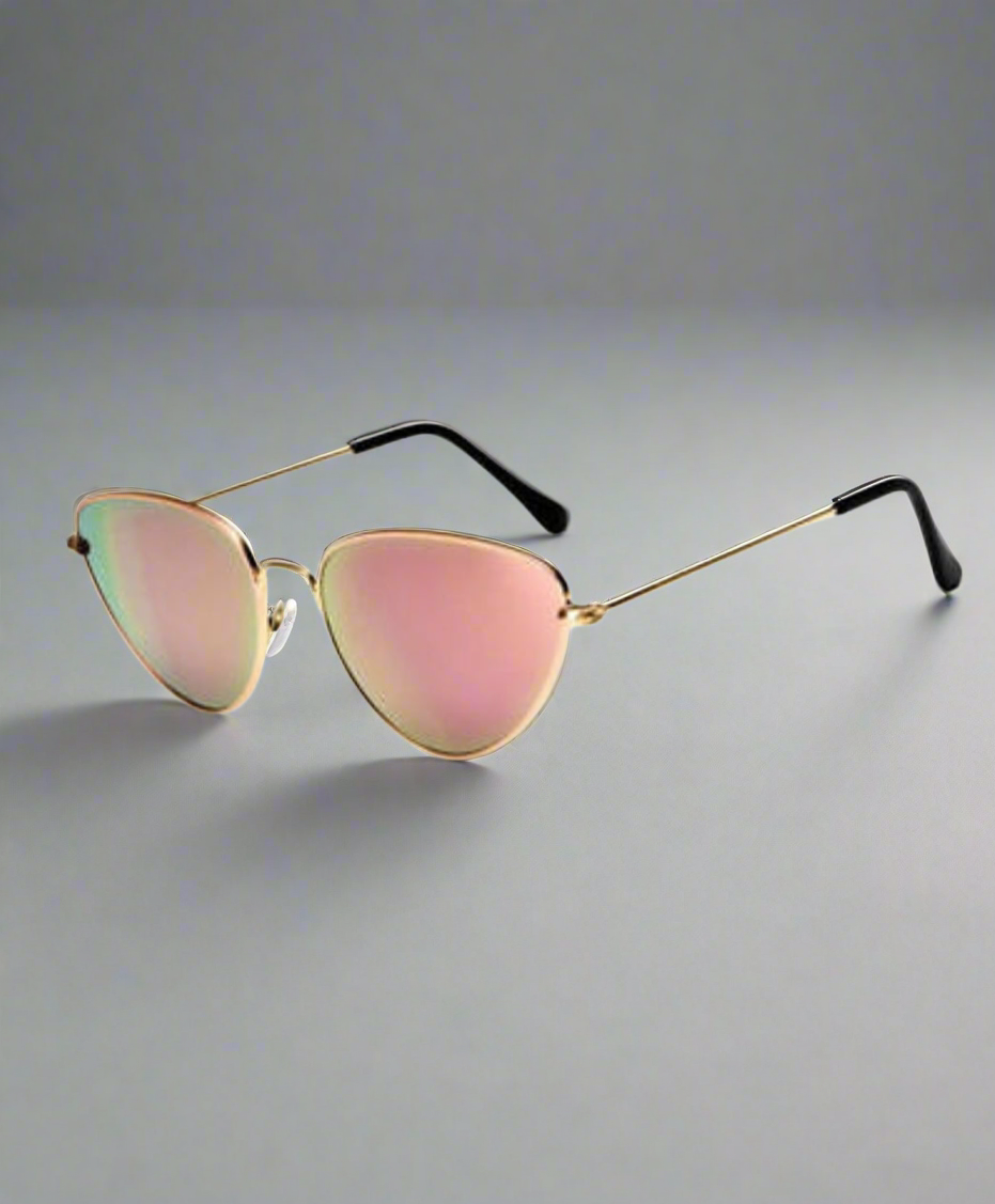 Gold aviator sunglasses with black lenses