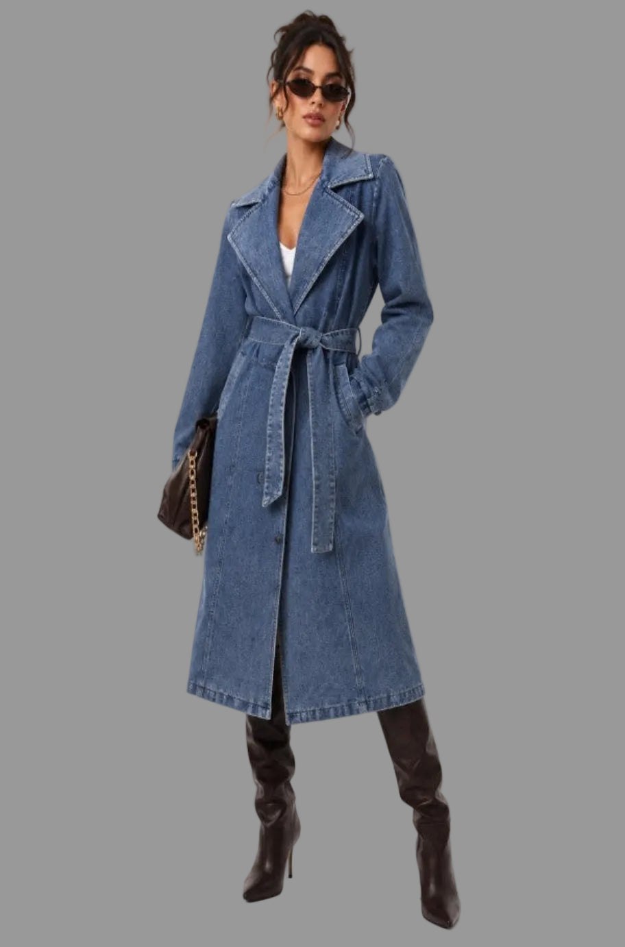 Aspen After Dark coat worn without the faux-fur trim