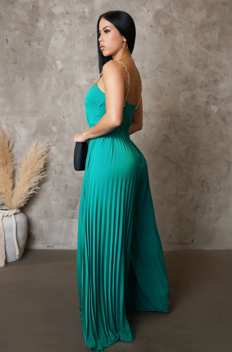 Bradshaw Turquoise Pleated Jumpsuit