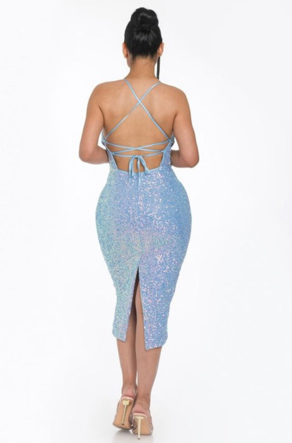 Colette Blue Sequin Dress