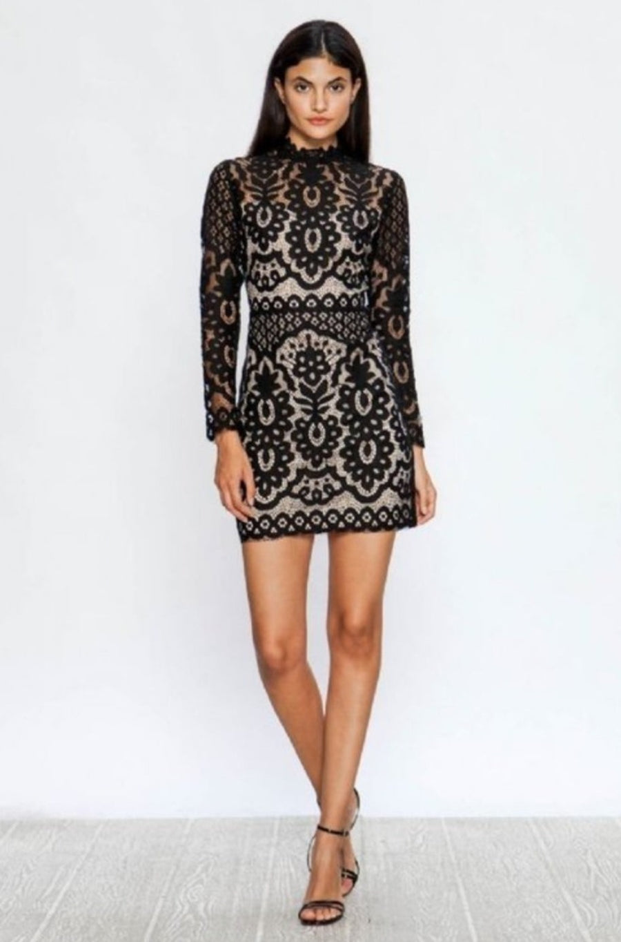 marina lace sheath dress Marina Black Lace Overlay High Keyhole Neck Cocktail Sheath Dress 10
