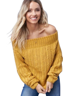mustard over the shoulder sweater, yellow sweater, mustard sweater, sweater, off the shoulder sweater