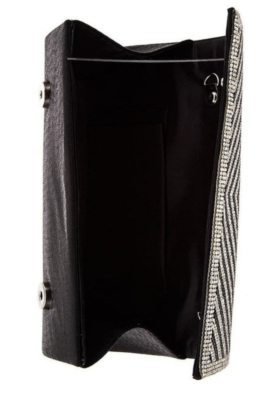 Black sequin clutch, alternate view