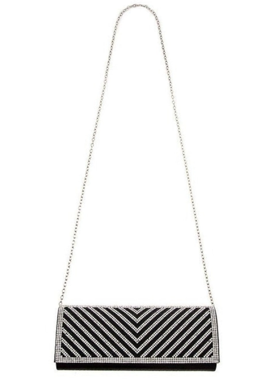 Black sequin evening clutch