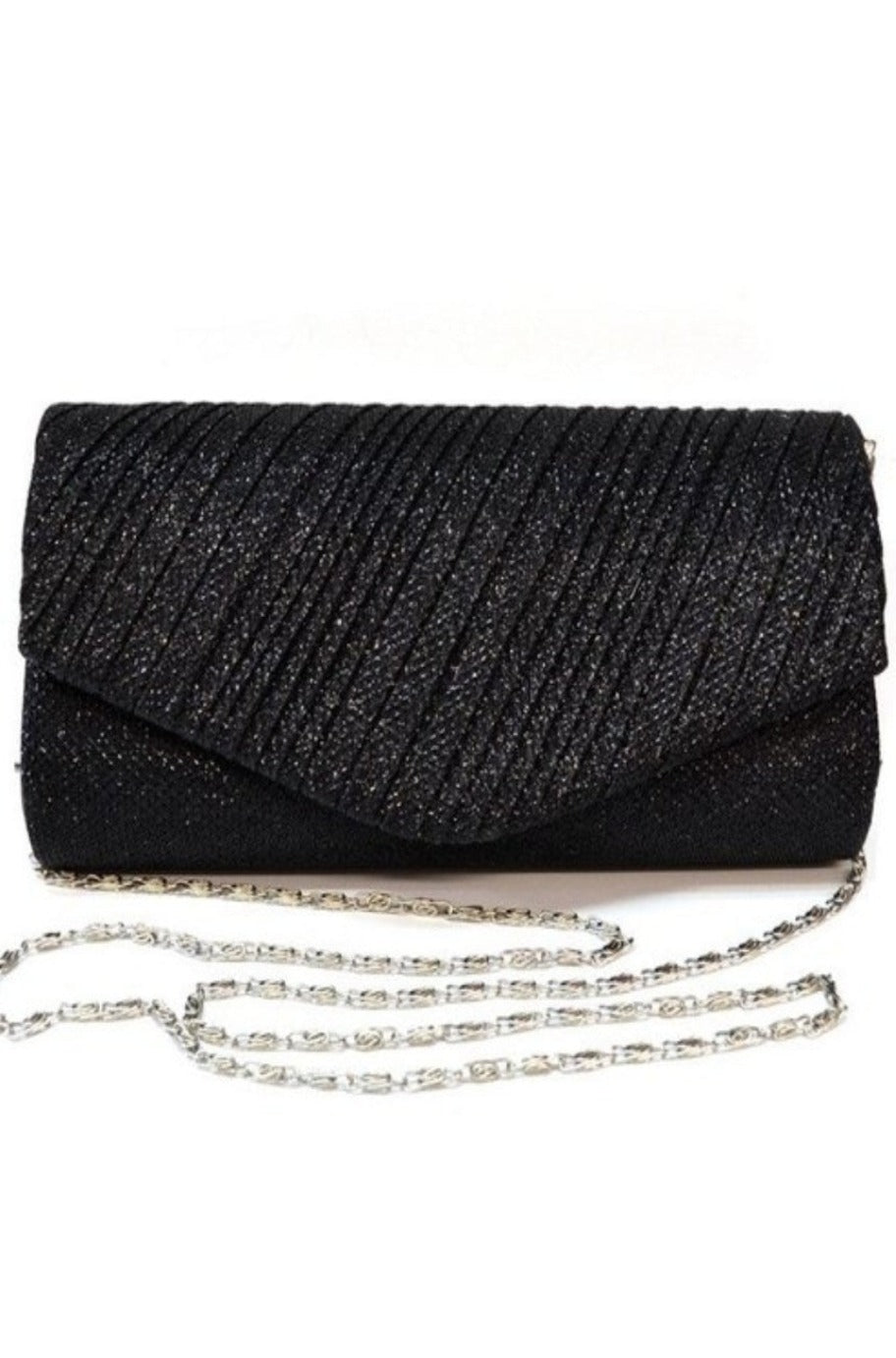 Black sparkle evening clutch