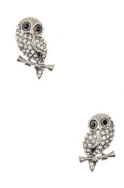 owl earrings, animal earrings, earrings, diamond stud earrings, animals shape earring, owls