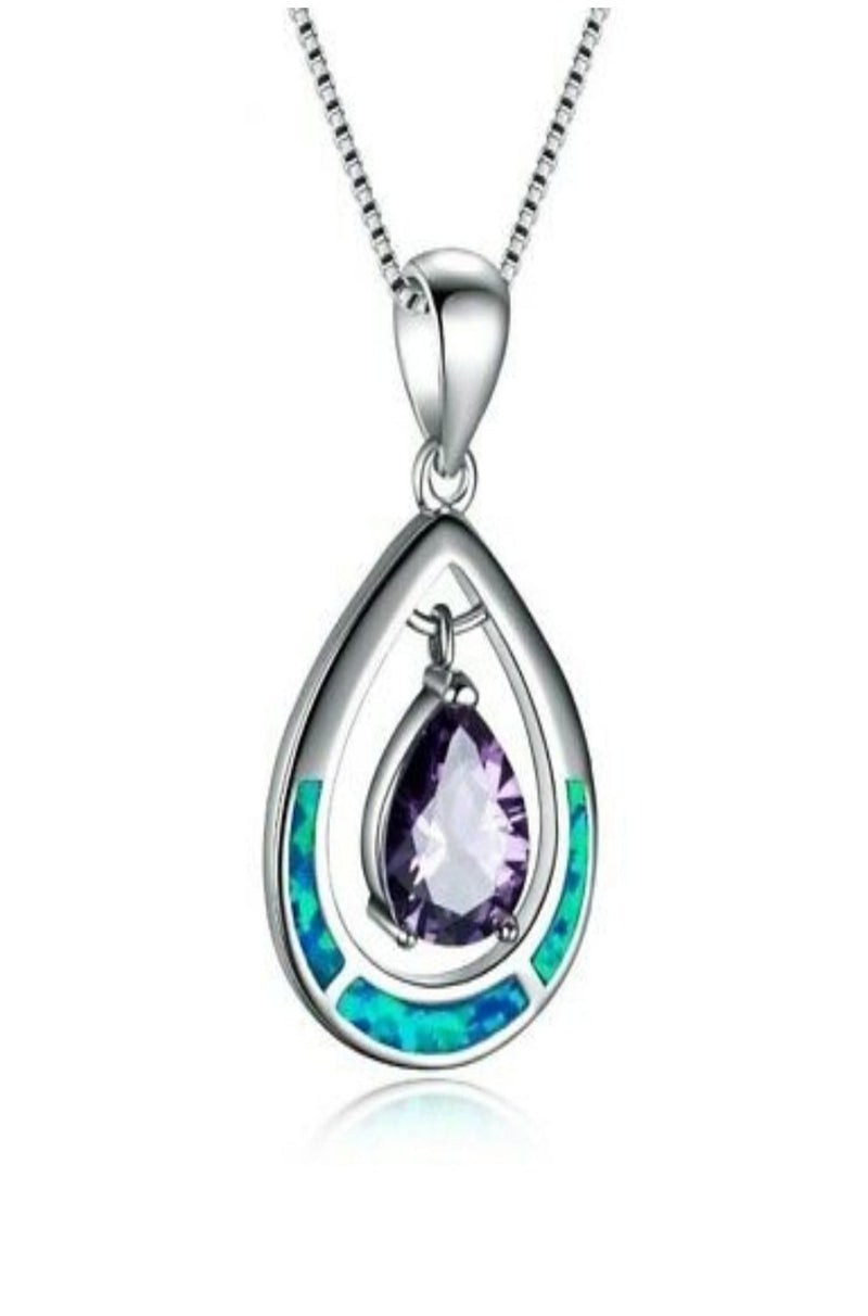 necklace, opal necklace