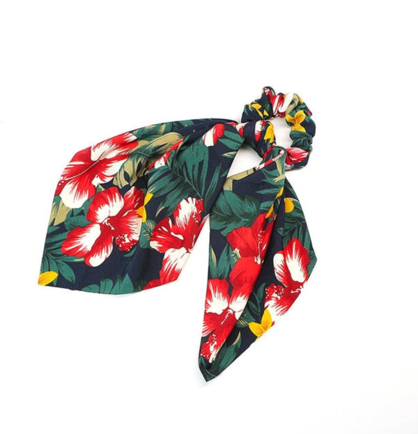 tropical scrunchie scarf, scrunchie, scarf scrunchie
