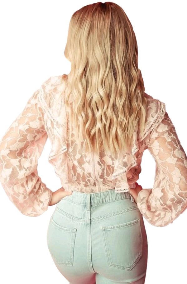 Scarlet Ruffle Lace Top