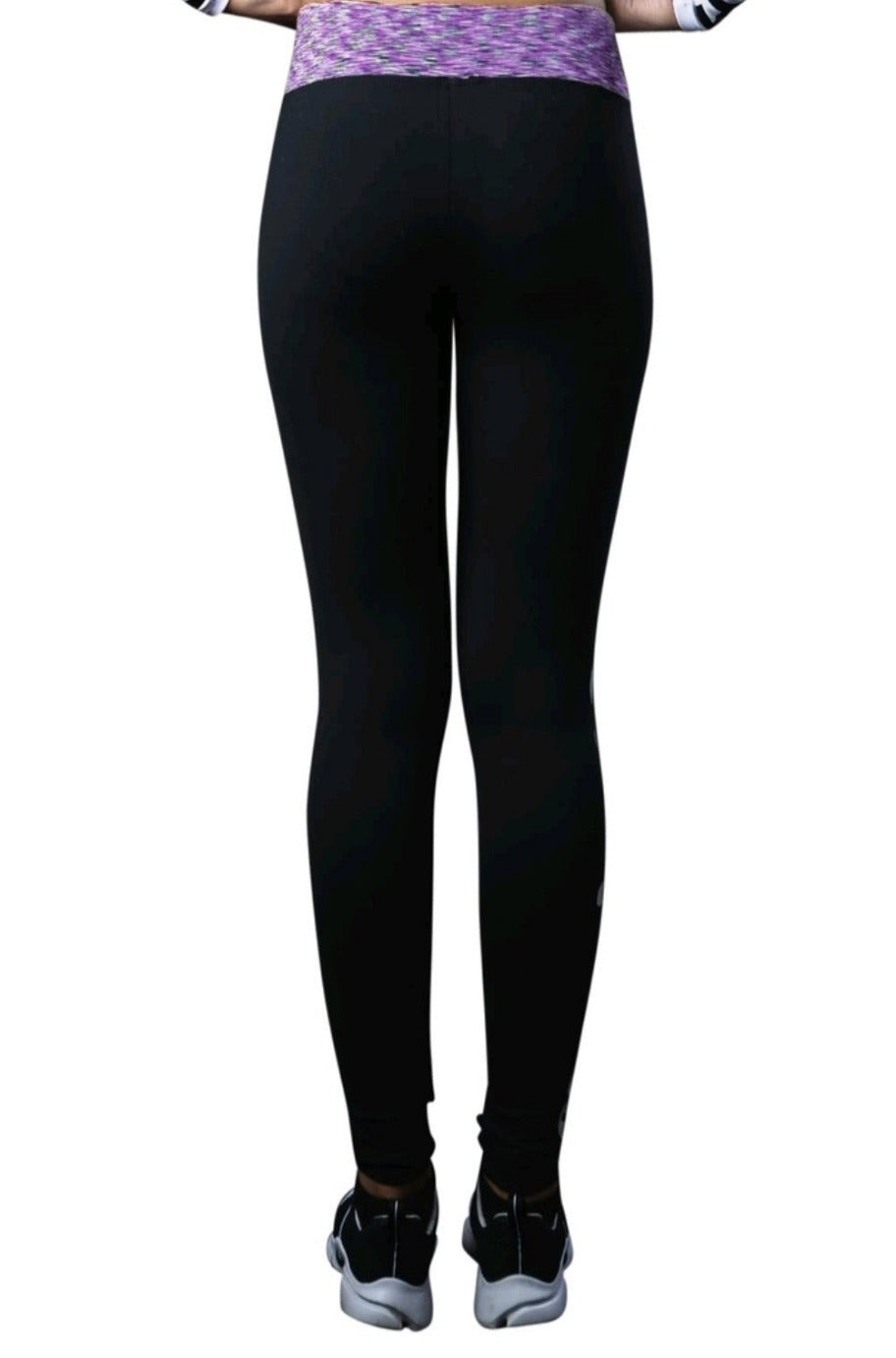 Black and purple athletic leggings, alternate view