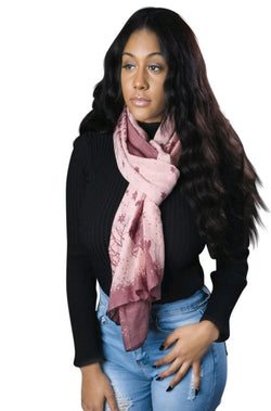 snowman scarf, scarf, pink scarf
