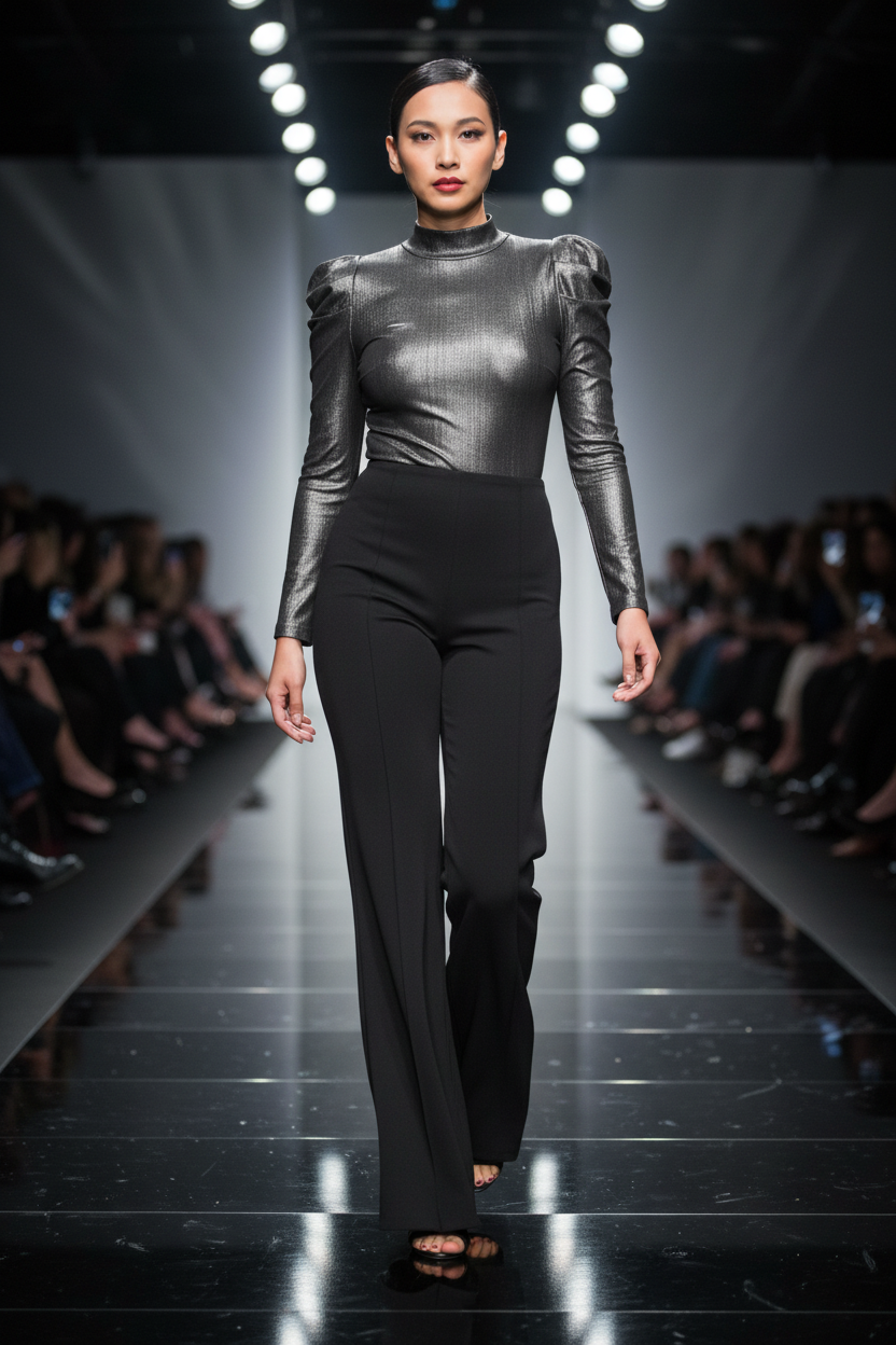 Silver and black jumpsuit